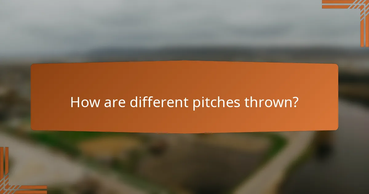 How are different pitches thrown?