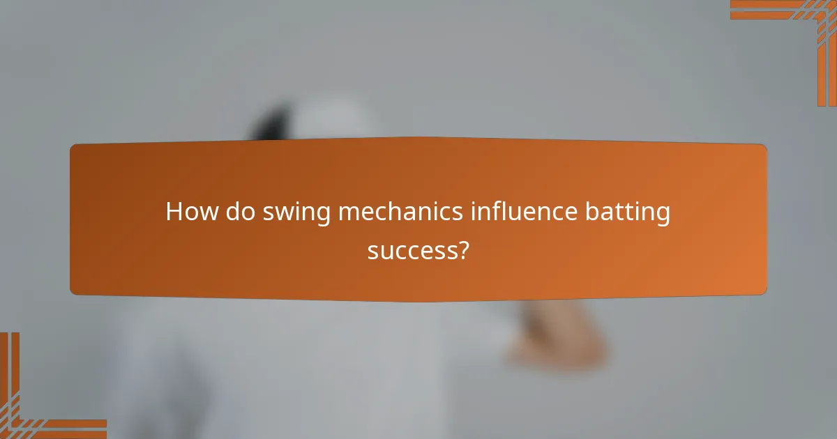 How do swing mechanics influence batting success?